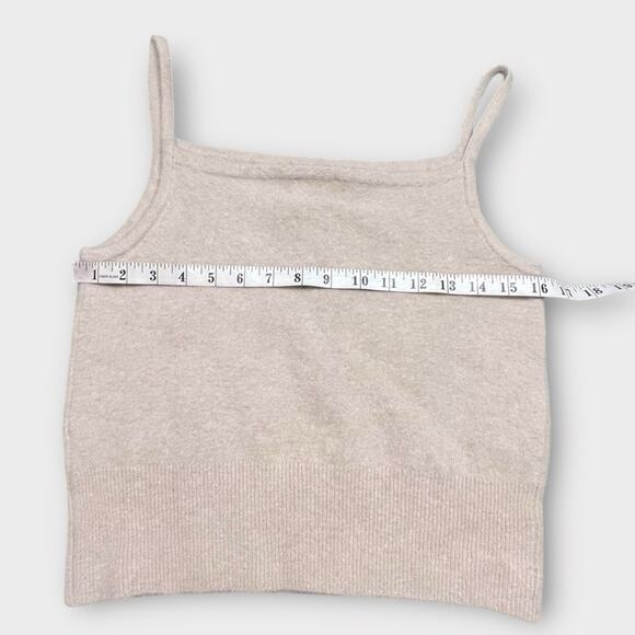 J. CREW vintage cream beige angora wool minimalist crop knit tank size large - Picture 3 of 5